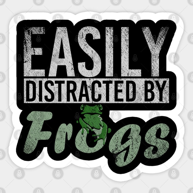 Toad Retro Easily Distracted By Frogs Sticker by ShirtsShirtsndmoreShirts